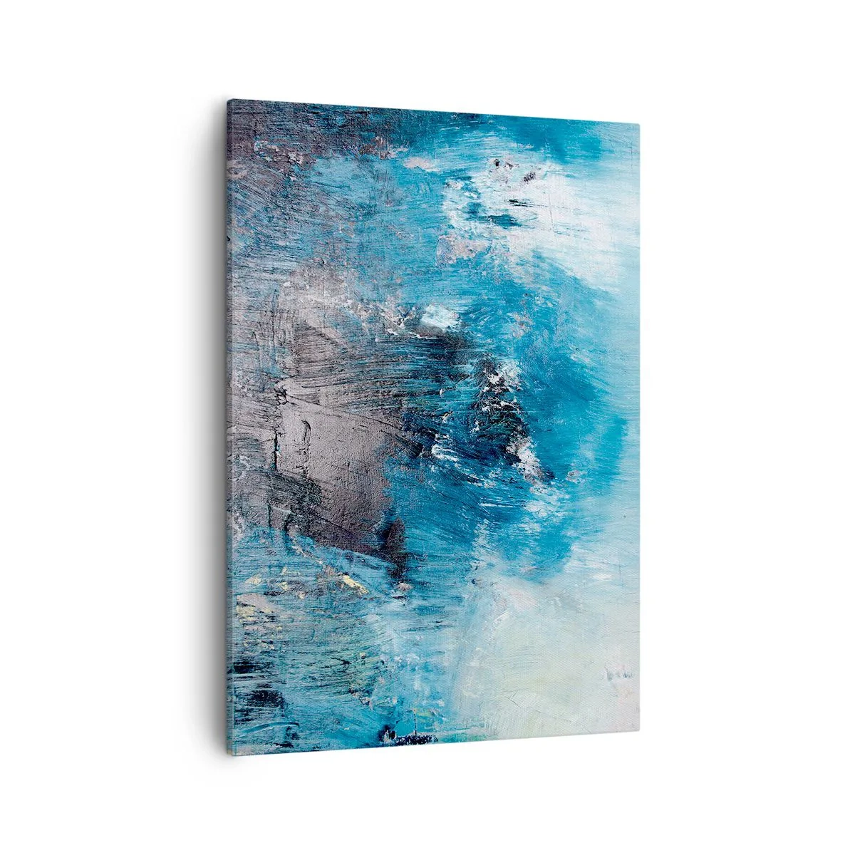 Quadro su tela - Stampe su Tela - Pennellate astratte in tonalità di blu - 50x70cm - Rapsodia blu - Decorazione murale moderna per soggiorno e camera da letto ARTTOR