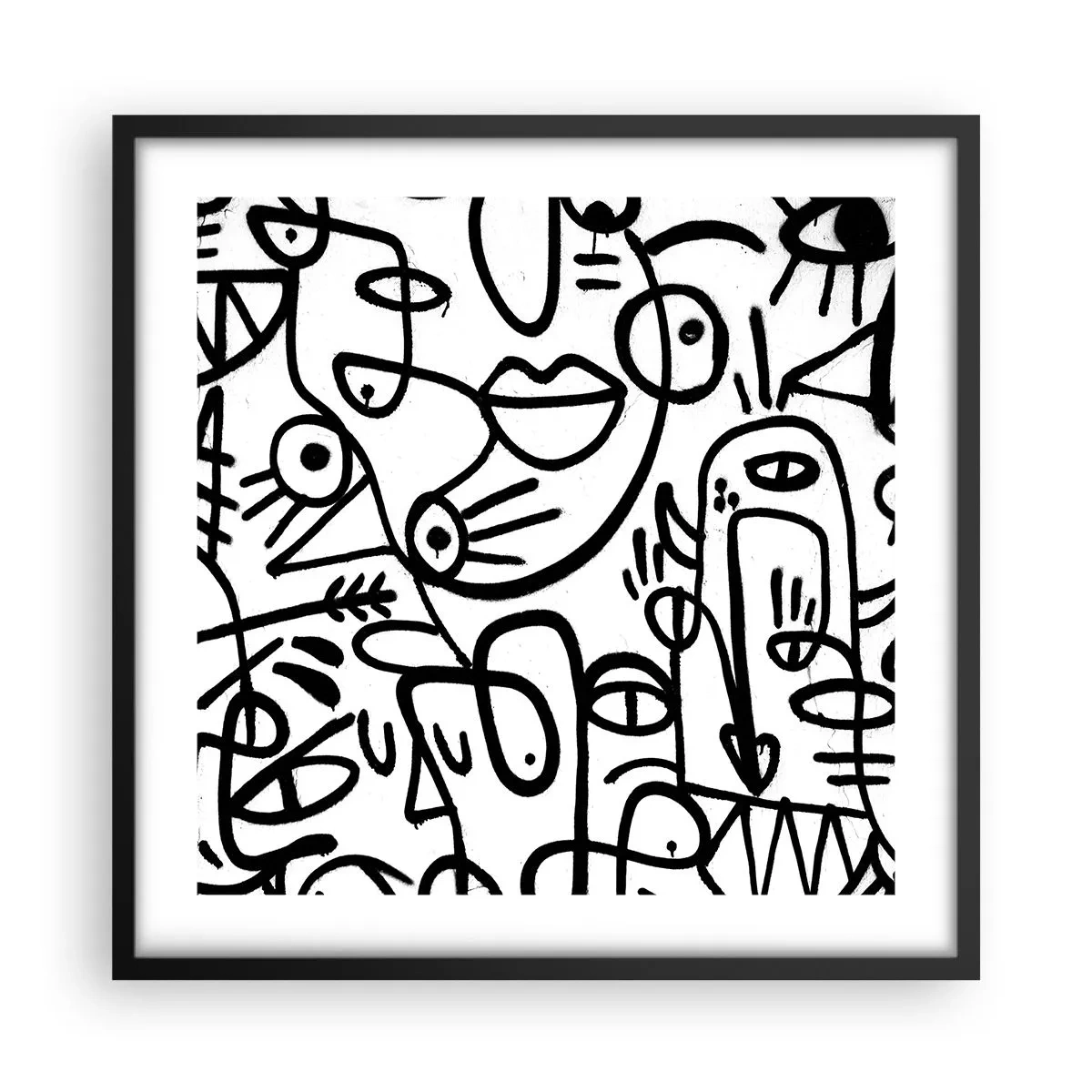 Poster in cornice nera - Volti e miraggi - 50x50 cm