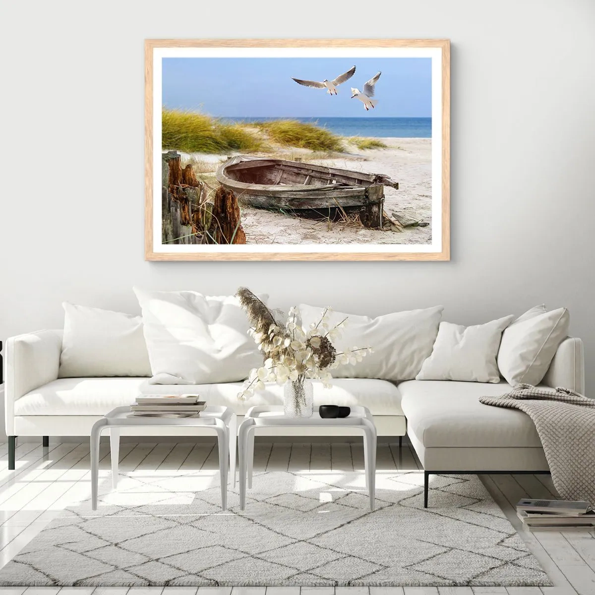 Poster in cornice rovere chiaro - Bagnate dal vento - 100x70 cm