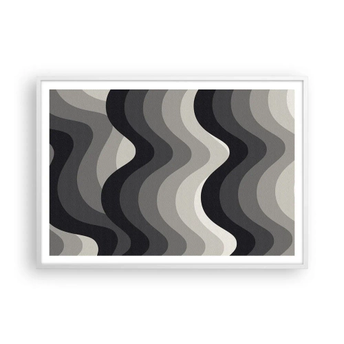 Poster in cornice bianca - Un'onda dopo l'altra - 100x70 cm