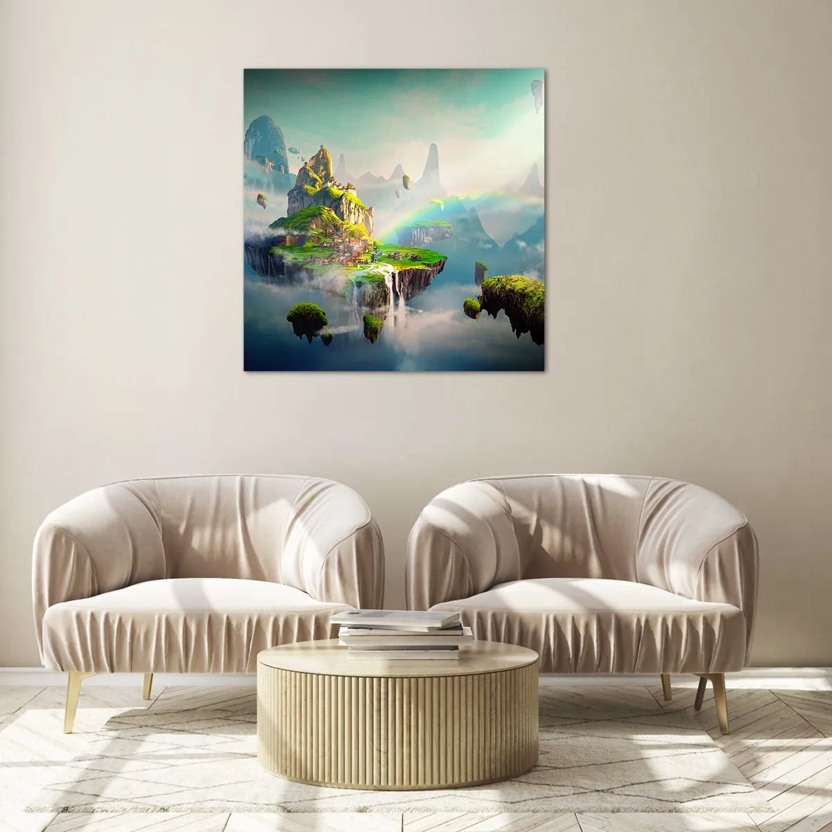 Quadro su vetro - In mezzo al cielo: isole fortunate - 40x40 cm
