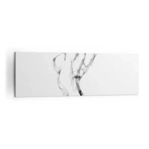 Quadro su tela - Stampe su Tela - Linee delicate e astratte che ricordano scie di fumo su uno sfondo chiaro - 160x50cm - Bella e forte - Decorazione murale moderna per soggiorno e camera da letto ARTTOR