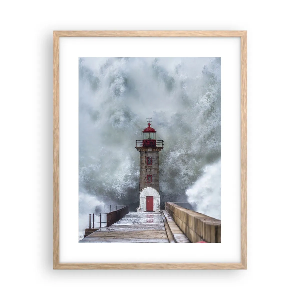 Poster in cornice rovere chiaro - Fragore delle acque, rumore di tempesta - 40x50 cm