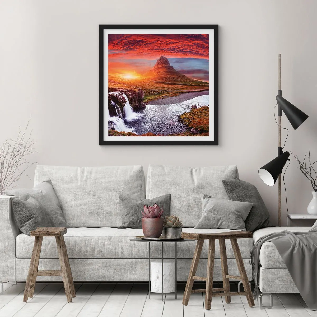 Poster in cornice nera - Paesaggio della Terra di Mezzo - 30x30 cm
