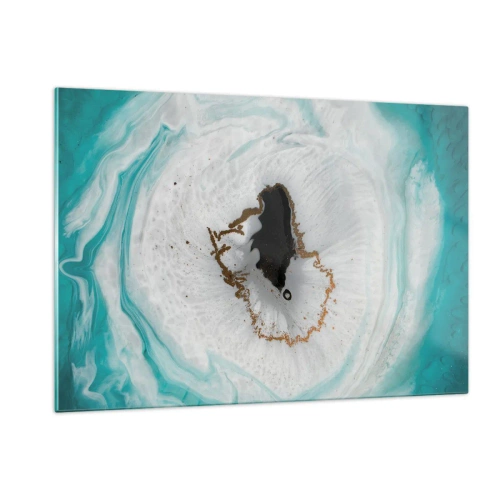 Quadro su vetro - Una forma astratta che ricorda la sezione trasversale di un minerale - 120x80cm - Penetrare all'interno - Decorazione murale moderna per soggiorno e camera da letto ARTTOR