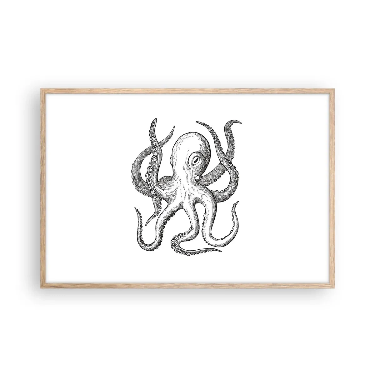 Poster in cornice rovere chiaro - Ballando con le onde - 91x61 cm