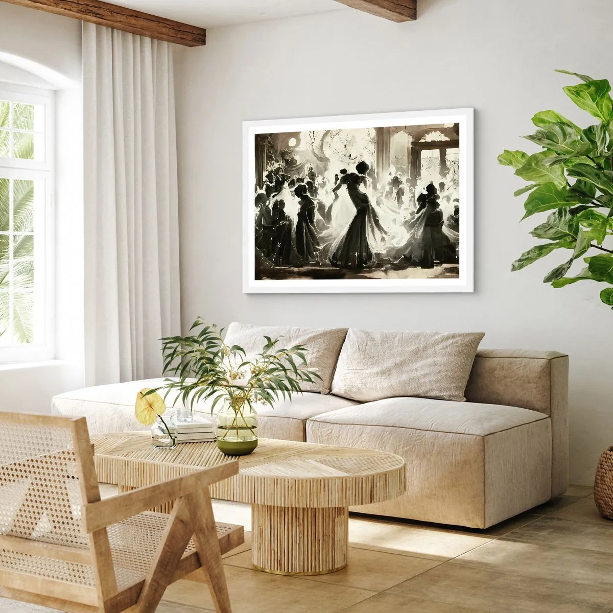 Poster in cornice bianca - Il gran ballo in maschera - 40x30 cm