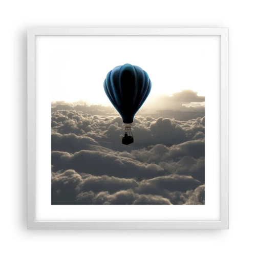 Poster in cornice bianca - Viaggiatore sopra le nuvole - 40x40 cm