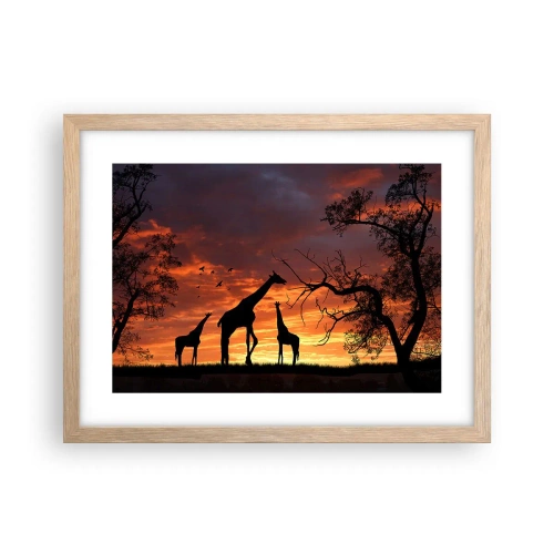 Poster in cornice rovere chiaro - Piccola cena tra amici - 40x30 cm