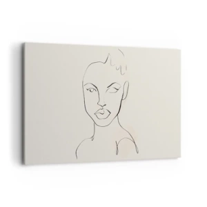 Quadro su tela - Stampe su Tela - Schizzo minimalista del volto di una donna - 120x80cm - Profilo di sensualità - Decorazione murale moderna per soggiorno e camera da letto ARTTOR
