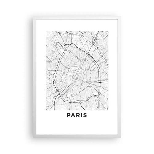 Poster in cornice bianca - Il fiore di Parigi - 50x70 cm
