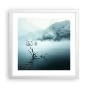 Poster in cornice bianca - Dall'acqua e dalla nebbia - 40x40 cm