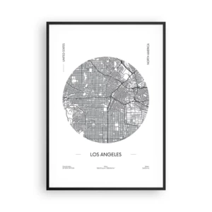 Poster in cornice nera - Anatomia di Los Angeles - 70x100 cm
