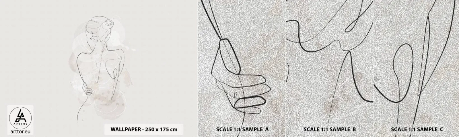 Campione di Fotomurale Premium Sand - Come uno strumento delicato - Donna, Corpo, Grafica - 100x30 cm