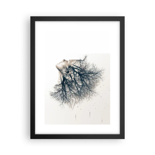 Poster in cornice nera - In ascolto del sussurro dell'albero - 30x40 cm