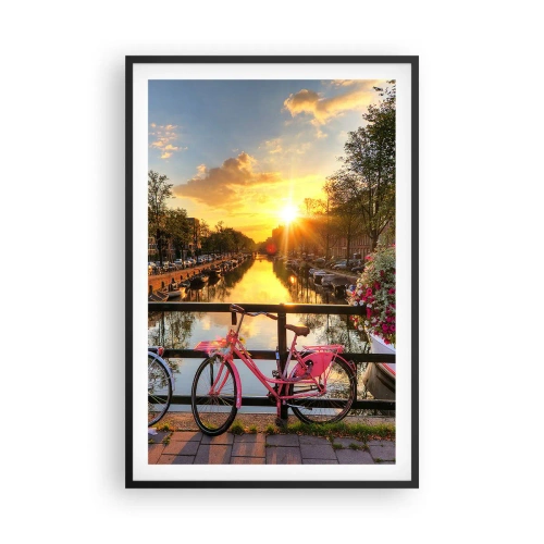 Poster in cornice nera - Mattino di primavera ad Amsterdam - 61x91 cm