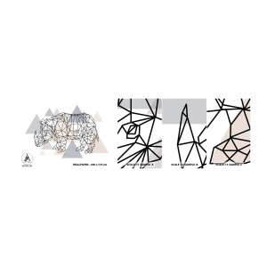 Campione di Fotomurale Adesivo Deluxe Sticker - La struttura della forza - Astrazione, Grafica, Rinoceronte - 100x30 cm