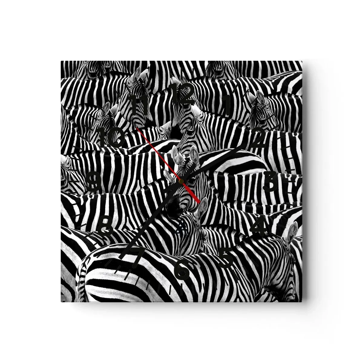 Orologio da parete - Orologio in Vetro - Ritratto collettivo a strisce - 30x30 cm