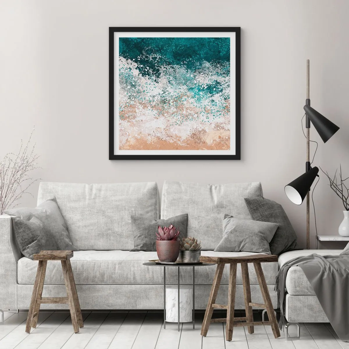 Poster in cornice nera - Storie di mare - 60x60 cm