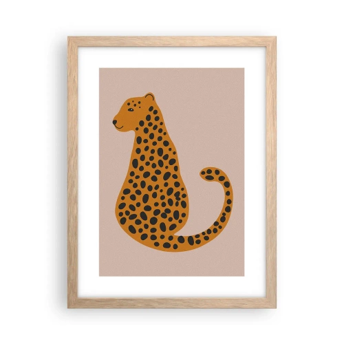 Poster in cornice rovere chiaro - Il leopardo è un motivo di moda - 30x40 cm