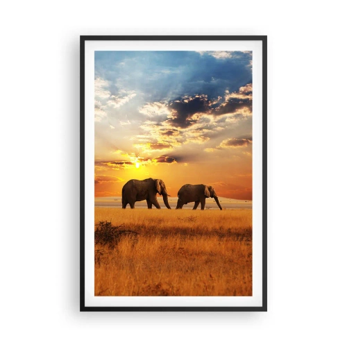 Poster in cornice nera - Passeggiata familiare - 61x91 cm