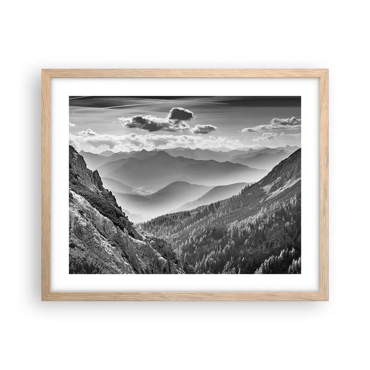 Poster in cornice rovere chiaro - Fino all'orizzonte - 50x40 cm