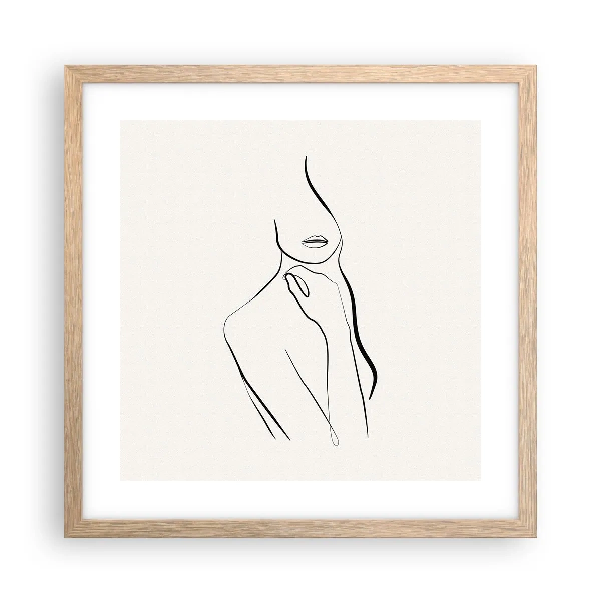 Poster in cornice rovere chiaro - Onda di malinconia - 40x40 cm