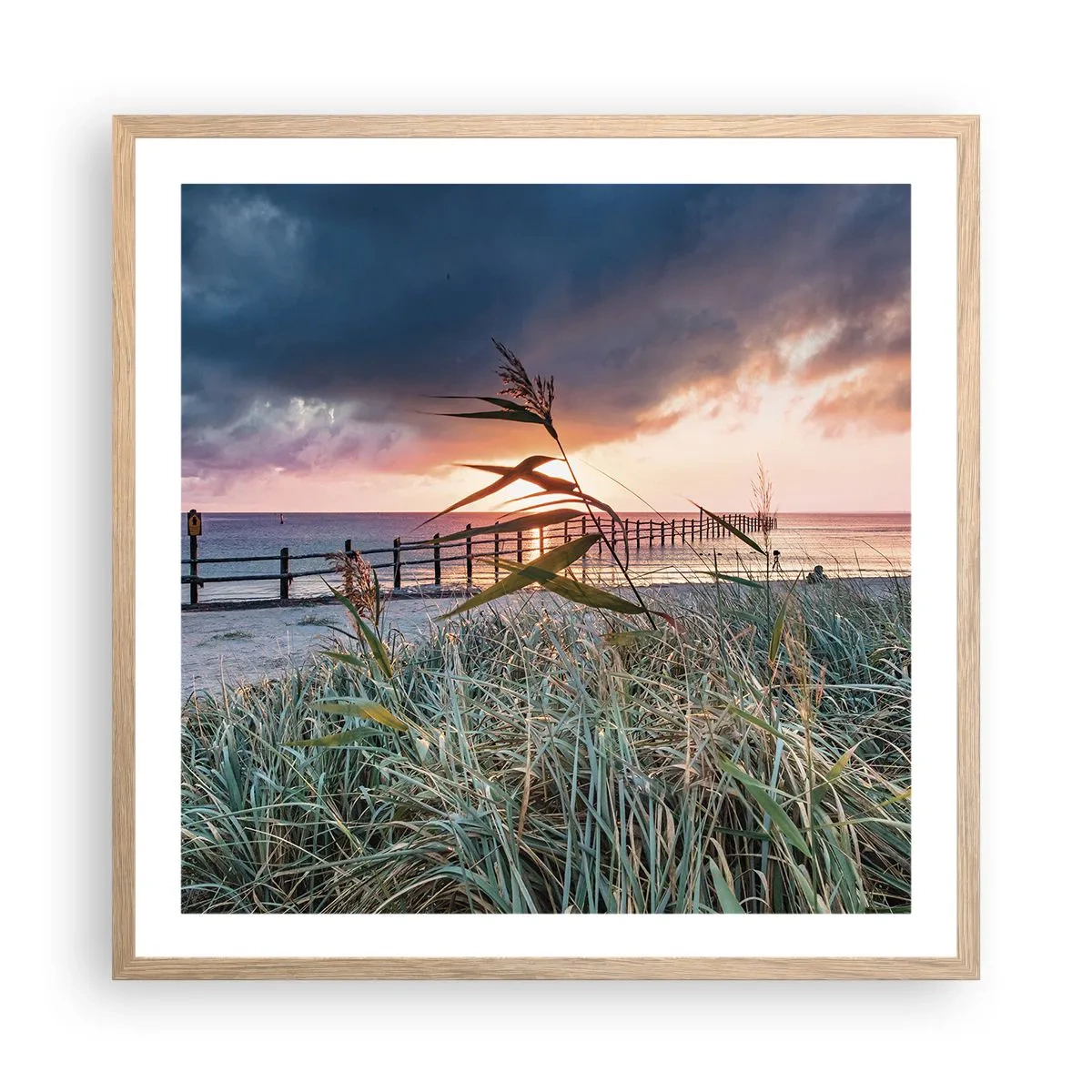 Poster in cornice rovere chiaro - Non andrà via col vento - 60x60 cm