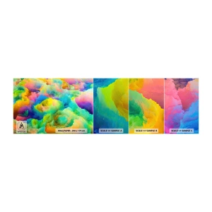 Campione di Fotomurale Adesivo Deluxe Sticker - Piumino arcobaleno - Astrazione, Pezzo, Colori pastello - 100x30 cm