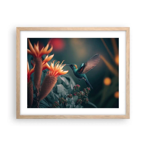 Poster in cornice rovere chiaro - Una vita davvero a colori - 50x40 cm