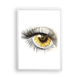 Poster in cornice bianca - Uno sguardo caldo come l'estate - 50x70 cm