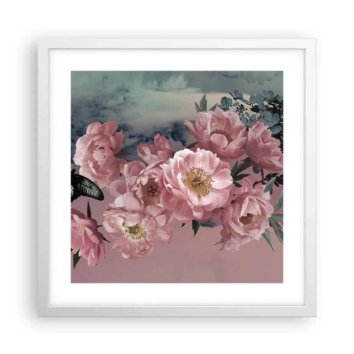 Poster in cornice bianca - L'apice della romanticità - 40x40 cm