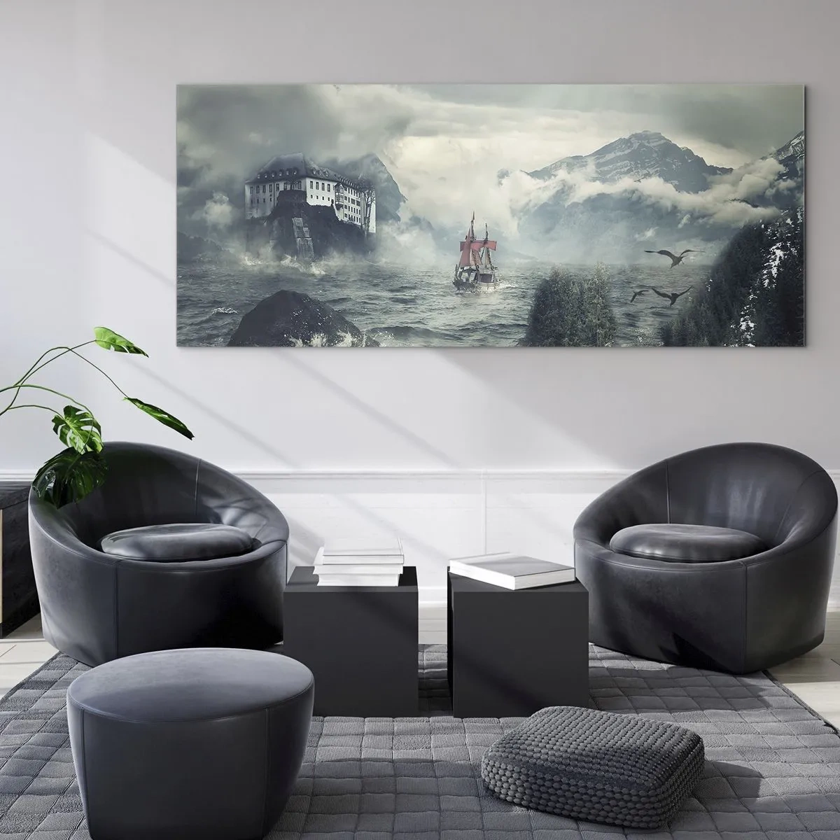 Quadro su vetro - Sulle acque magiche - 100x40 cm