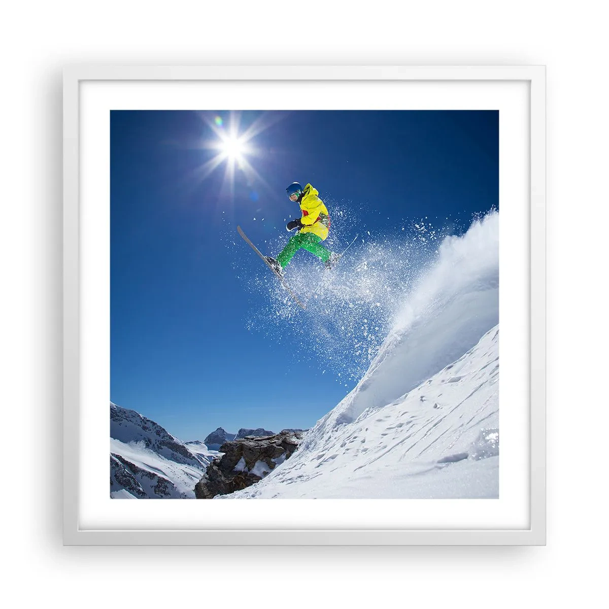 Poster in cornice bianca - Ballando con i monti - 50x50 cm