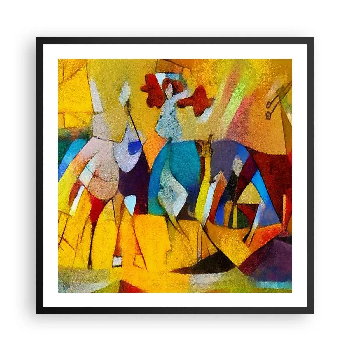 Poster in cornice nera - Sole - vita - gioia - 60x60 cm