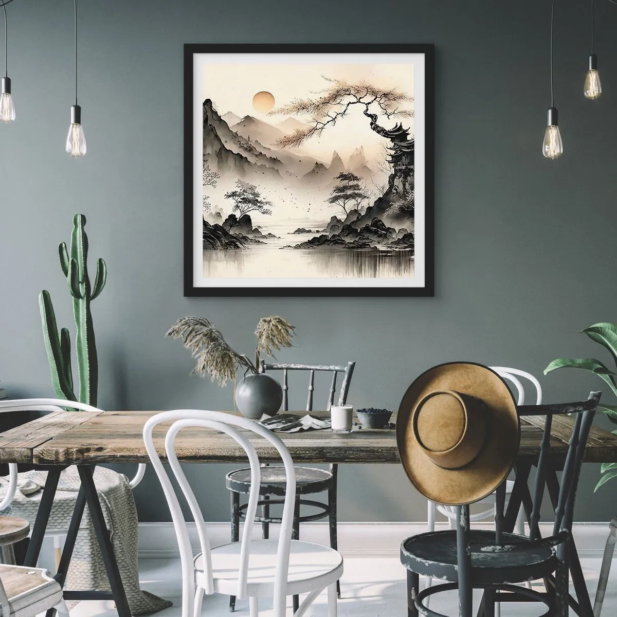 Poster in cornice nera - Il fascino irripetibile dell'oriente - 30x30 cm