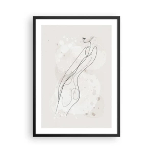 Poster in cornice nera - Silhouette femminile minimalista con elementi astratti - 50x70cm - Errando con lo sguardo - Decorazione murale moderna per soggiorno e camera da letto ARTTOR