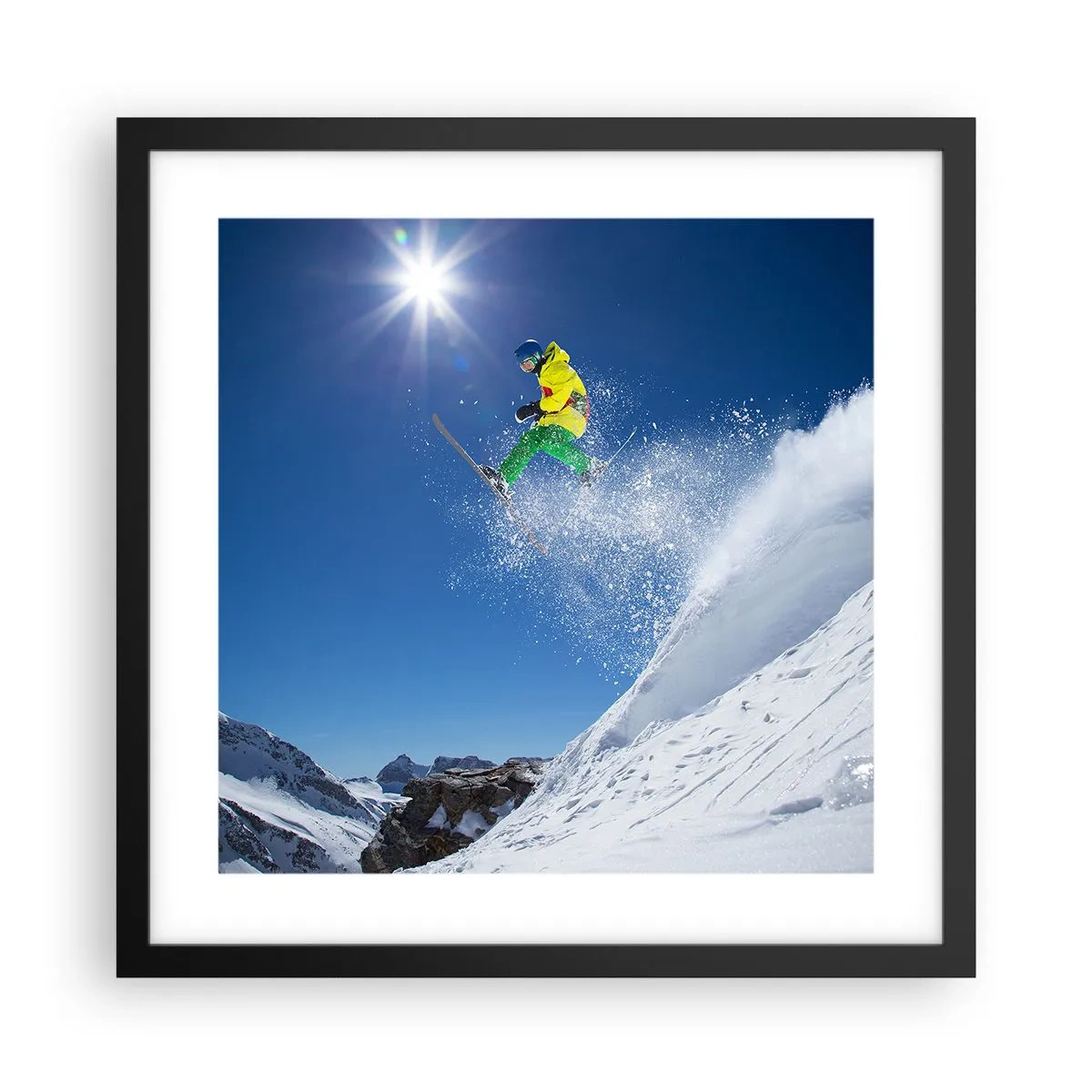 Poster in cornice nera - Ballando con i monti - 40x40 cm