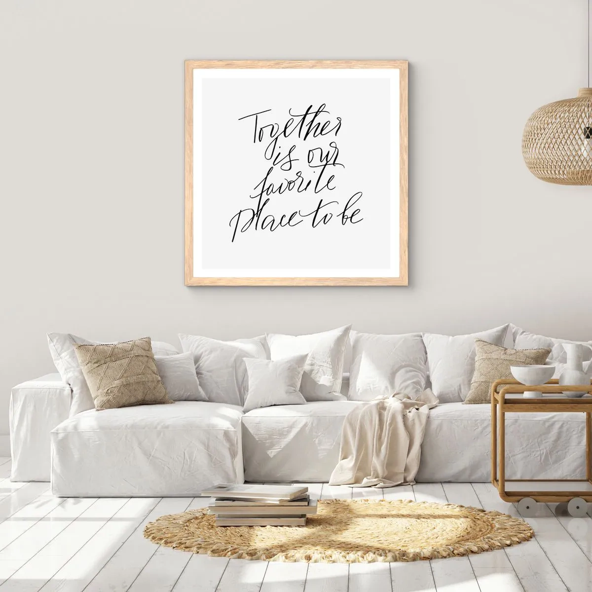 Poster in cornice rovere chiaro - Anche tu lo senti? - 40x40 cm