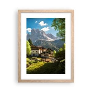 Poster in cornice rovere chiaro - Idillio alpino - 30x40 cm