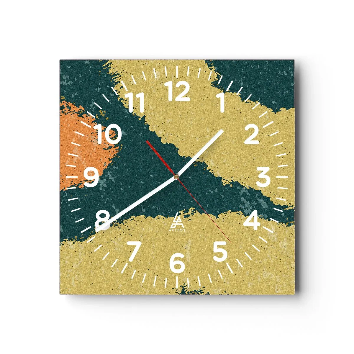 Orologio da parete - Orologio in Vetro - Astrazione: movimento lento - 40x40 cm