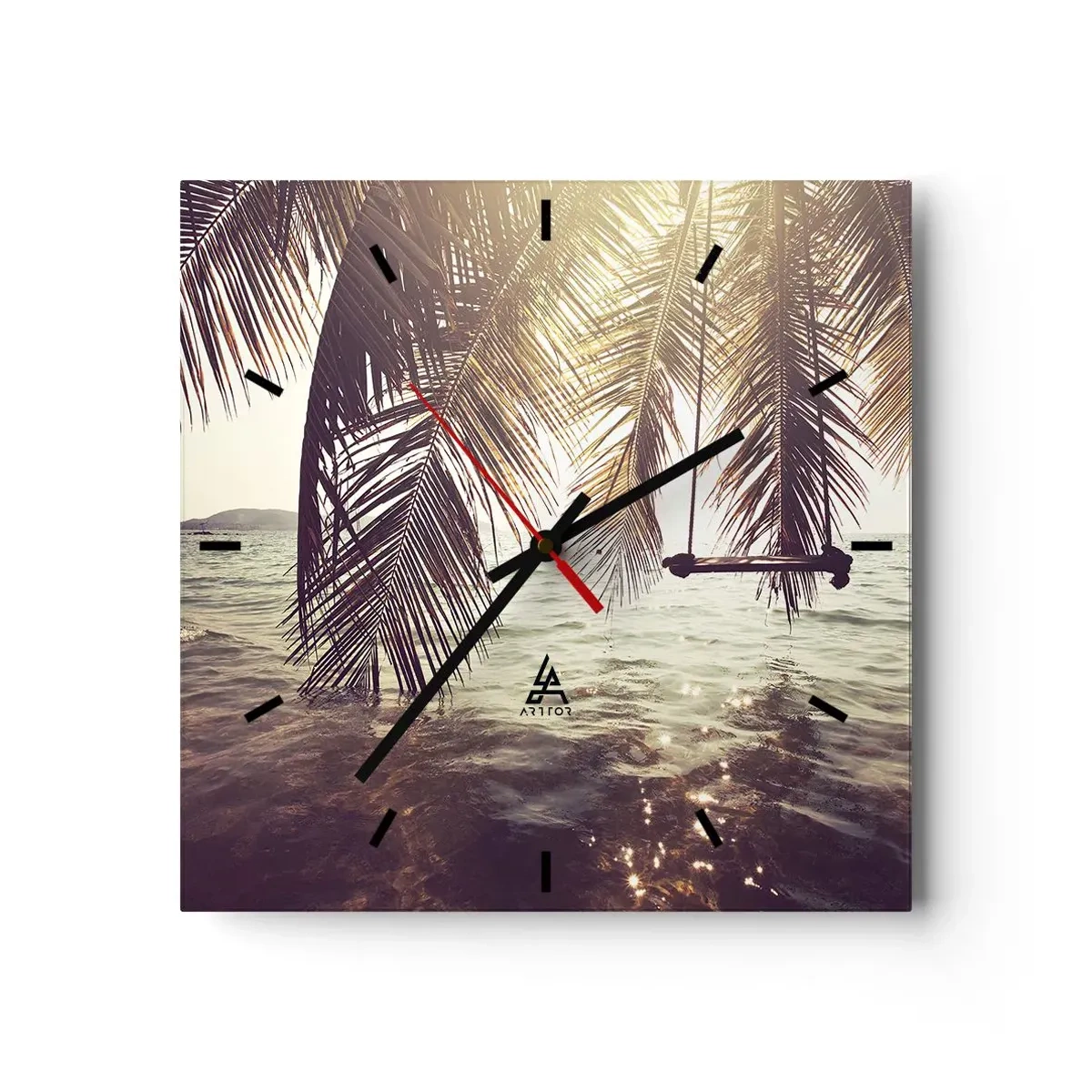 Orologio da parete - Orologio in Vetro - Si può dondolare tra le nuvole a volontà - 40x40 cm