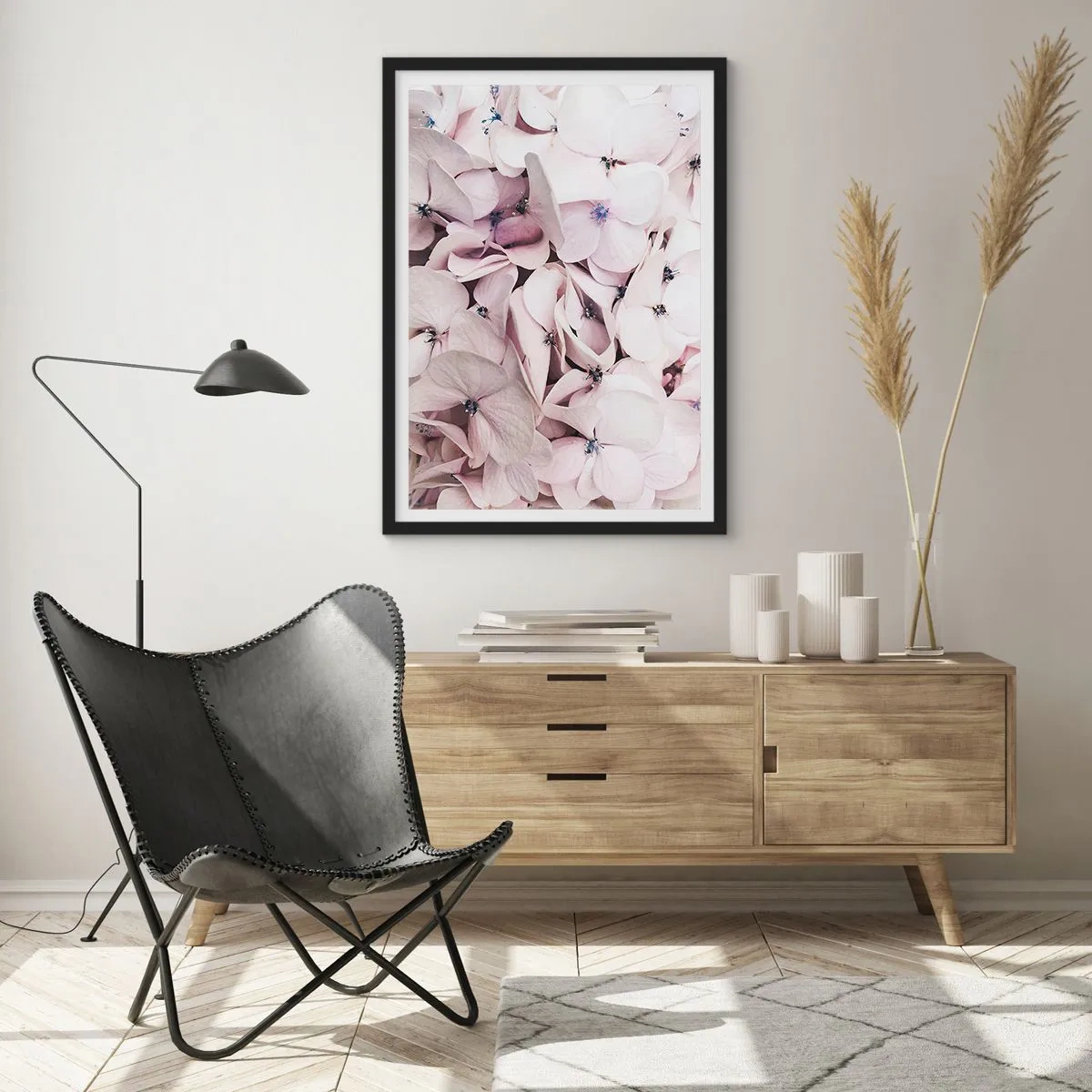 Poster in cornice nera - Un'alluvione di fiori - 61x91 cm