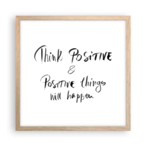 Poster in cornice rovere chiaro - Come vivere? - 40x40 cm