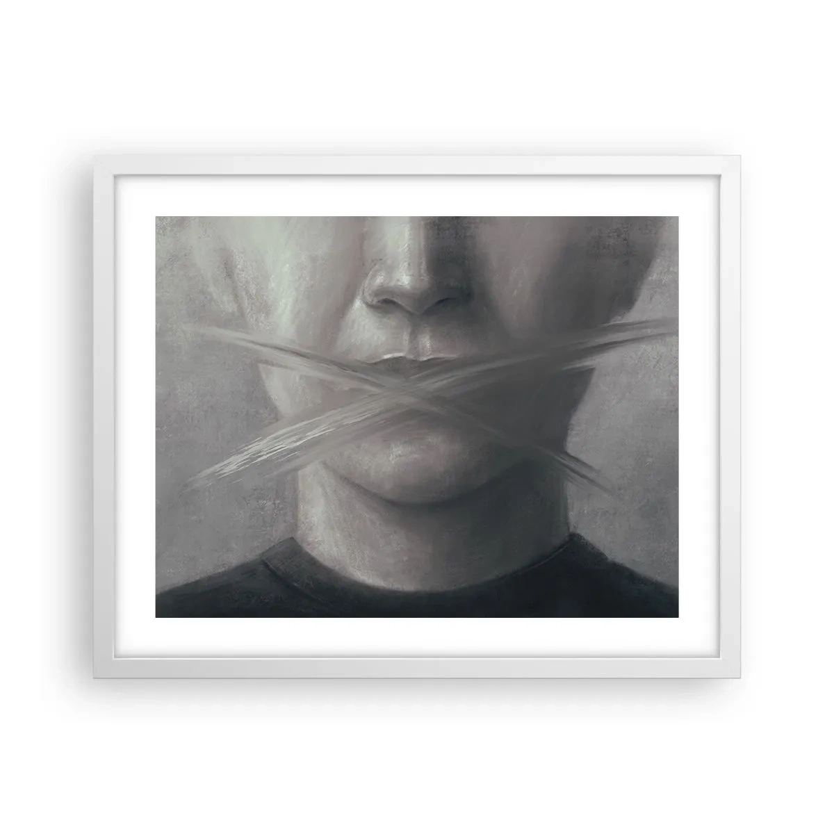 Poster in cornice bianca - Neanche una parola - 50x40 cm