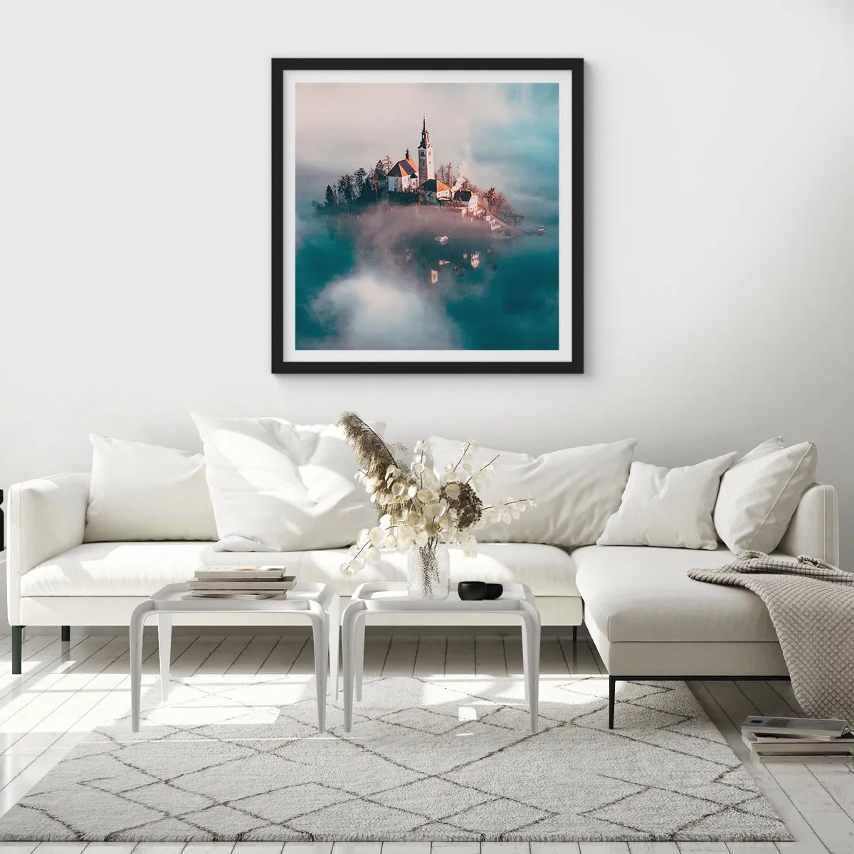 Poster in cornice nera - L'isola dei sogni - 30x30 cm
