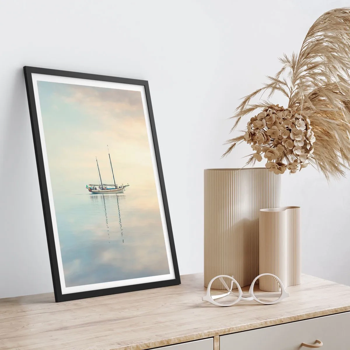 Poster in cornice nera - Silenzio in mare - 61x91 cm