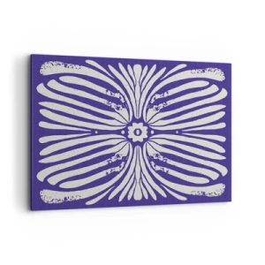 Quadro su tela - Stampe su Tela - Motivo etnico nei toni del viola e del bianco - 100x70cm - Ispirazioni etniche - Decorazione murale moderna per soggiorno e camera da letto ARTTOR