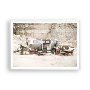 Poster in cornice bianca - è tempo di viaggiare - 100x70 cm