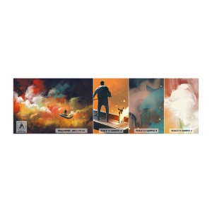 Campione Di Fotomurale Standard Eco - In barca attraverso la galassia - Astrazione, Fantasia, Viaggio - 100x30 cm